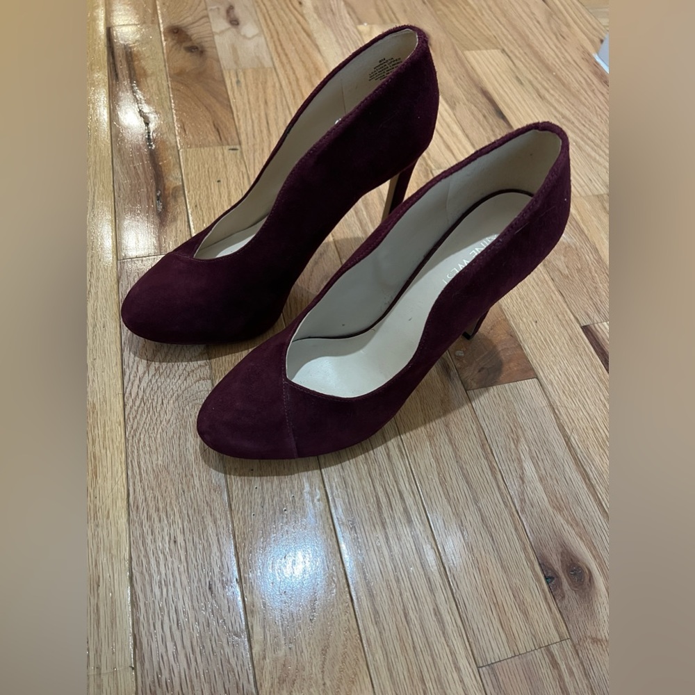 NWOT Nine West Nadya Shoes Burgundy Suede Pumps Heels size 8 - Picture 4 of 6